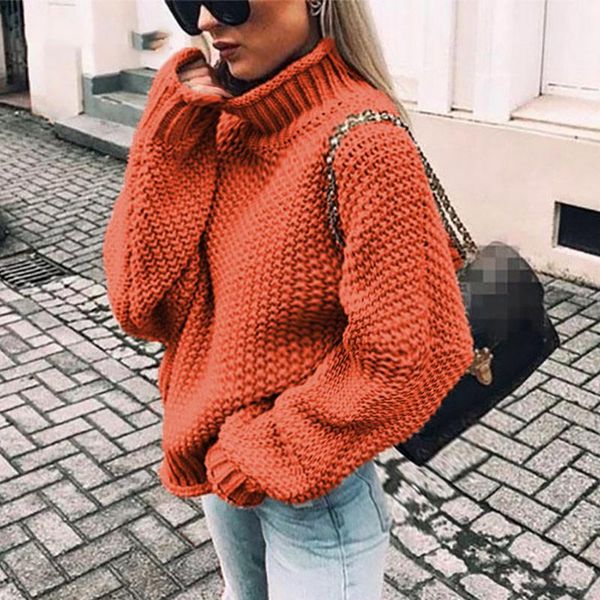 

women's sweaters oversize turtleneck knitted sweater winter knitwear plus size slim solid green orange white warm casual women, White;black
