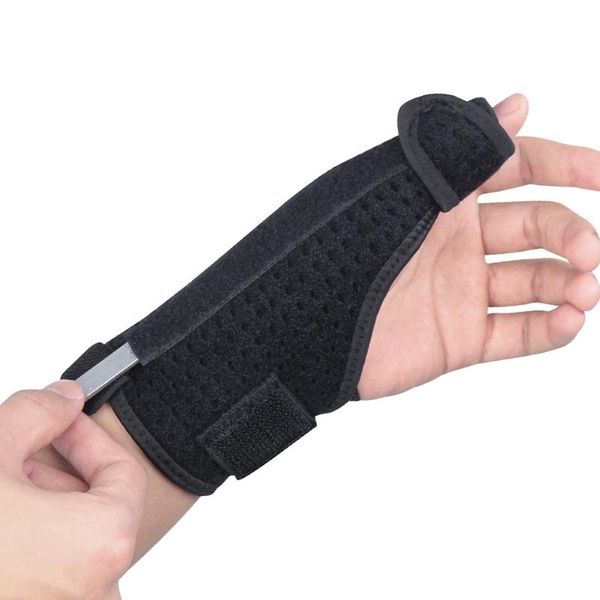 

wrist support durable classic portable practical splint sprains arthritis band belt carpal tunnel guard, Black;red