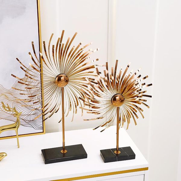 

decorative objects & figurines luxury golden metal windmill ornament home decoration marble crafts living room bedroom tv cabinet wine creat