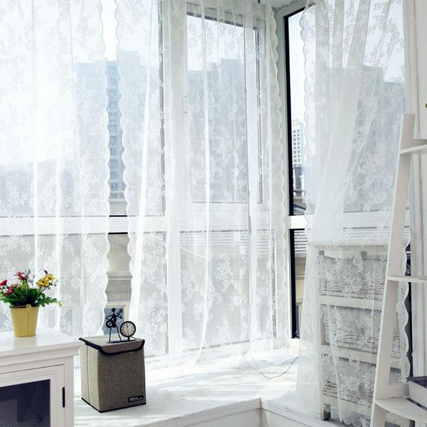 

curtain & drapes elegant lily sheer curtains flowers tulle for living room bedroom kitchen voile home decoration window treatment
