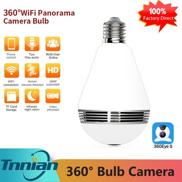 

cameras 360 panoramic 1080p ip camera wifi bulb wireless lamp home security cctv network night version