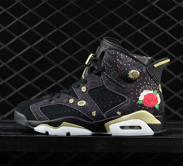 

jumpman 6 peony embroidery mens womens basketball shoes 6s fashion sneakersnyji