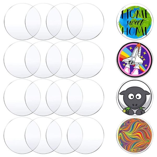 

frames 16pcs 5/7.5/10/15cm clear acrylic sheets 0.08inch thick plastic disc round panel