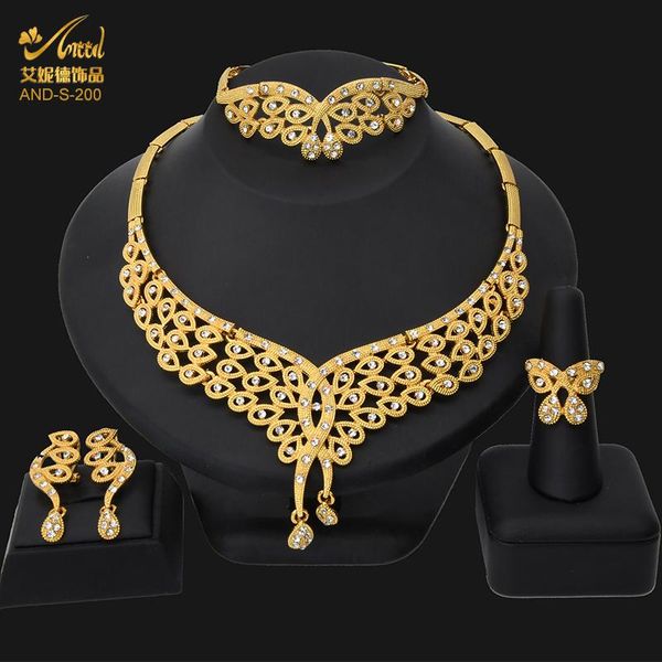 

earrings & necklace aniid jewelery sets wedding bridalÂ fashion braceletÂ luxuryÂ wholesale 2021 alloyÂ nigerianÂ african dubai 24kÂ, Silver