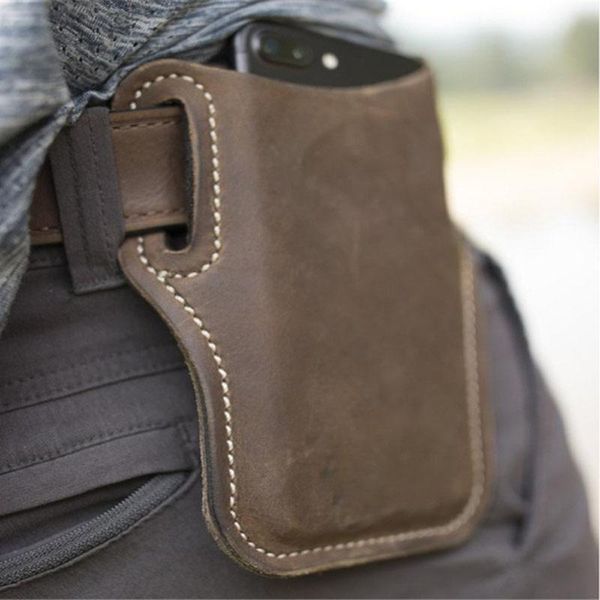

men cellphone loop holster case belt waist bag props pu leather purse phone wallet luxury slim fit premium cover bags