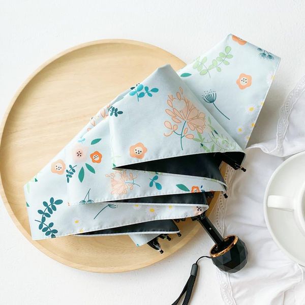 

umbrellas small fresh folding umbrella dual-use sunscreen uv student korean version of cover sun female