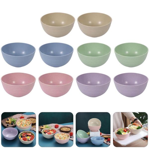 

bowls 10pcs wheat straw heat resistant (+ blue + beige green purple)