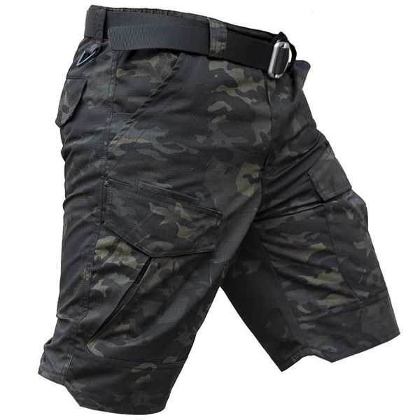 

men's camo army tactical short pants military combat multi pocket cargo shorts soldier summer waterproof work, White;black