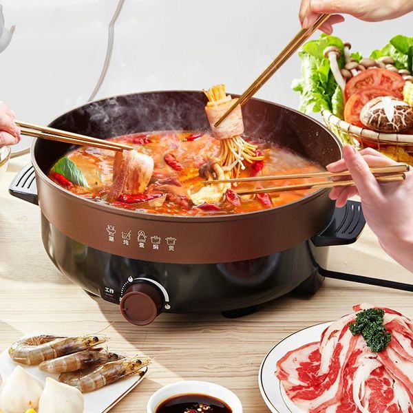 

electric skillets 1500w 4.5l multifunctional cooker heating pan cooking pot machine noodles rice eggs soup