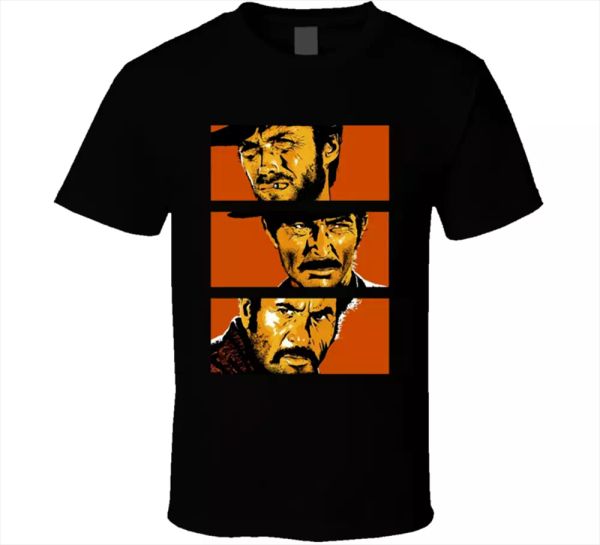

cowboy the good men tee, bad ugly tv movie retro short sleeve t-shirts gift new, White;black