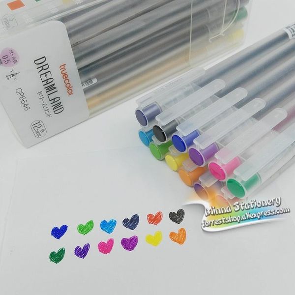

gel pens truecolor (12 colors/box) kawaii 12 candy color pen cute colored roller ball stationery office supplies gp6646
