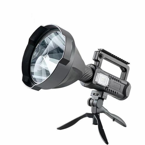 Lamba Kapakları Shades Güçlü LED Taşınabilir Torch Searchlight USB Süper Parlak Şarj Edilebilir Su Geçirmez Spot Ile Tripod Tabanlı