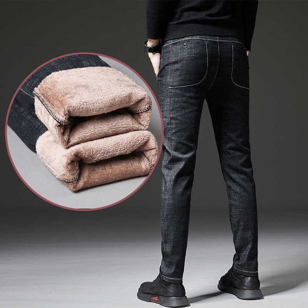 

elastic waist jeans for men in autumn and winter, Black
