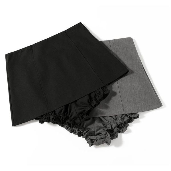 

women's shorts y2k cute bushorts women lolita kawaii bottoms harajuku pumpkin bloomers high waist culottes upskirt black/gray, White;black