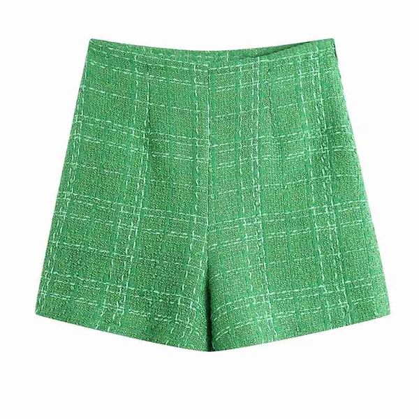 

spring and autumn women's sweet little fragrance apple green high waist texture casual shorts 210625, White;black