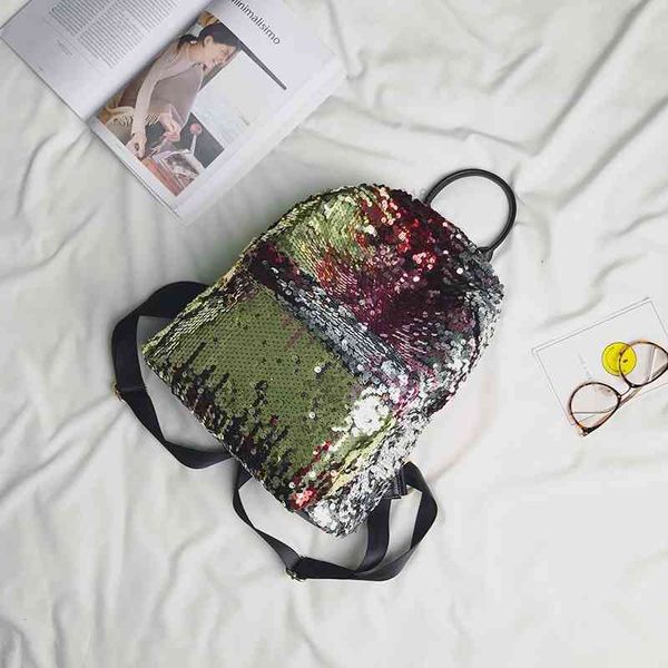 

hbp non- sequin q magic color backpack personality fashion student bag trend travel leisure large capacity sport.0018 88wo