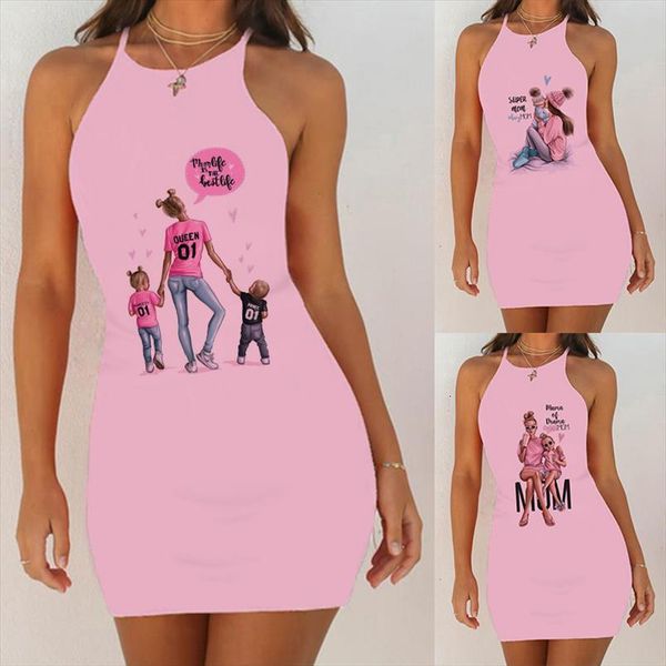 

summer bodycon slim pack hip womens dresses sleeveless party super mom love printed stretch short club, Black;gray