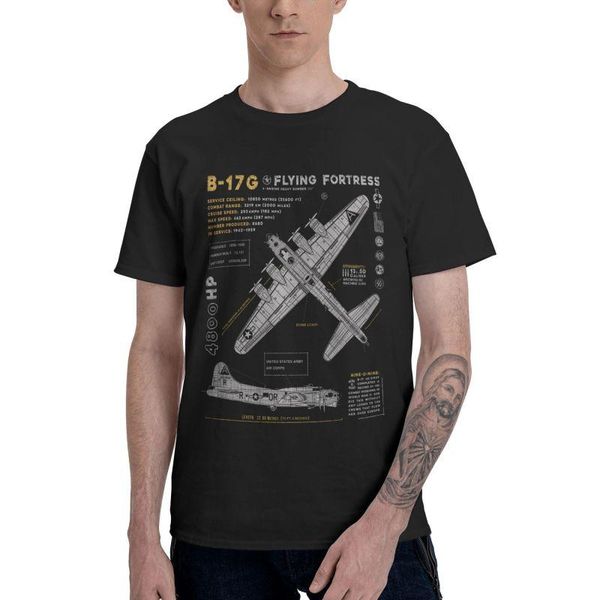

men's t-shirts b-17 flying fortress spitfire t shirt men short sleeve cotton t-shirt fighter plane war pilot aircraft airplane tee tshi, White;black