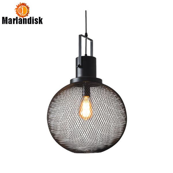 

pendant lamps vintage retro black iron net-cage kitchen light e27 led hanglamp fixture for bedroom living roomrestaurant(dw-25)