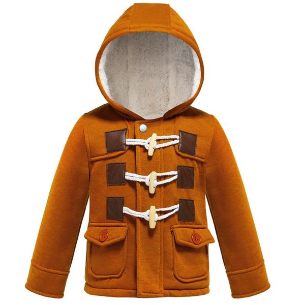 

down coat baby boys jacket autumn winter warm cotton kids leisure zipper three-breasted buckle hooded 1-5 year old kid clothes, Blue;gray