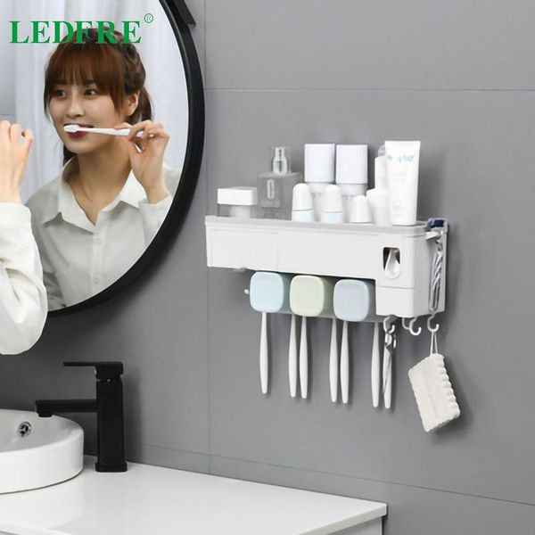 

toothbrush holders ledfre holder cup squeezing toothpaste wall-mounted punch-wash drawer storage set mouth lf71051