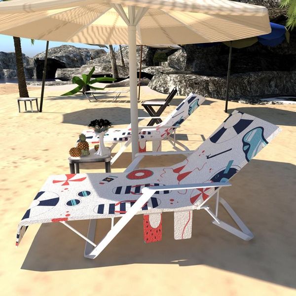 

chair covers beach towel pool with pockets for chaise lounges chairs green leaves