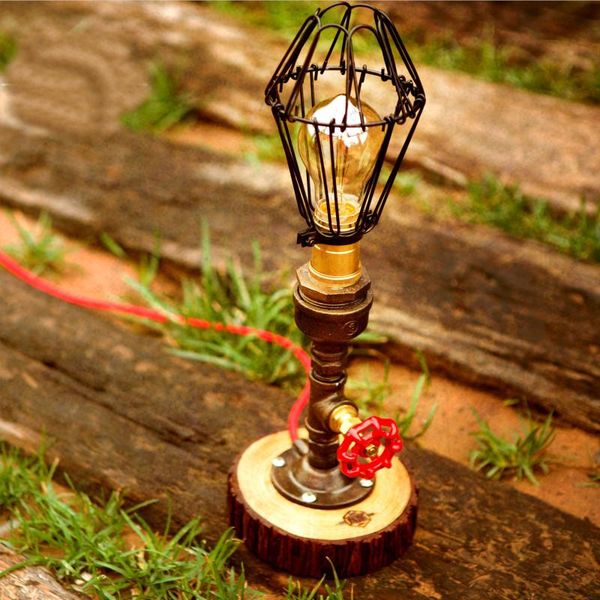 

furniture accessories vintage table lamp light bulb lamps personalized water pipe desk
