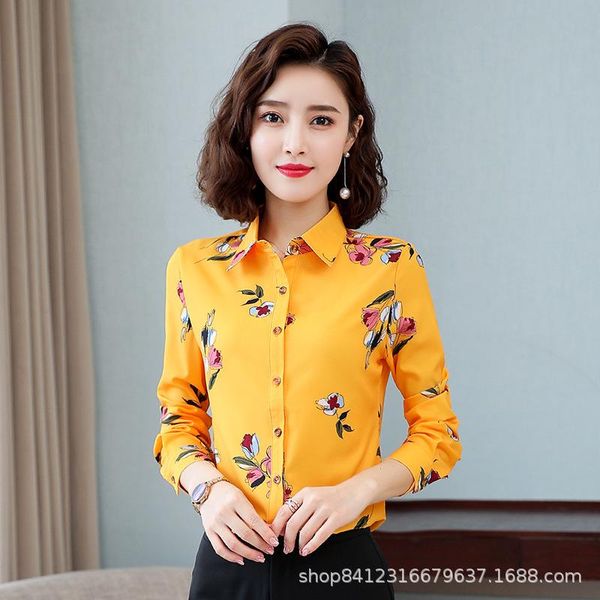 

korean fashion chiffon women blouses office lady shirt and blouse autumn long sleeve plus size xxxl/5xl women's & shirts, White