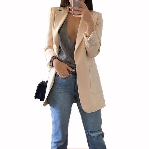 

women's jackets 2021 women autumn business jacket spring office lady slim coat outwear casual long sleeve basic chaquetas mujer 5xl, Black;brown