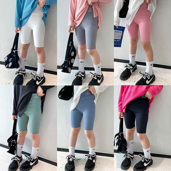 

autumn solid kids baby girl clothes summer trousers letter print high elastic waist pants leggings, Blue
