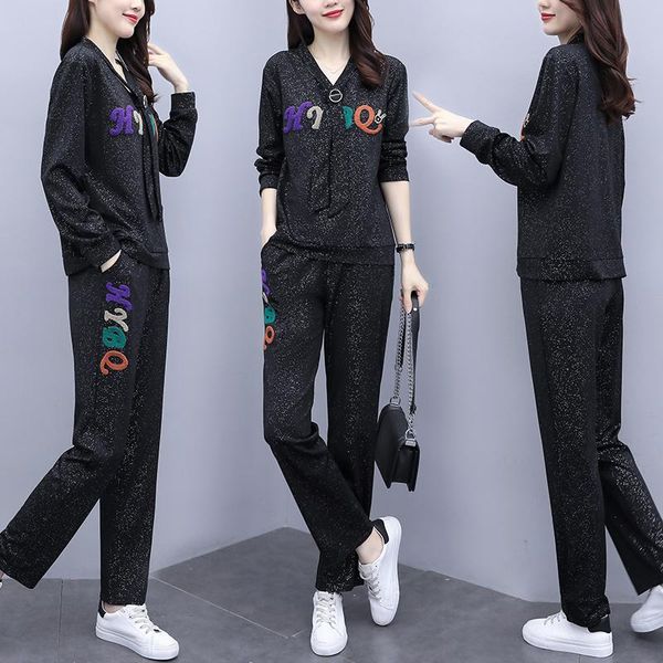 

women's tracksuits 2 piece set autumn winter fashing sports suit female large size thicken leisure track suits women and pants, Gray