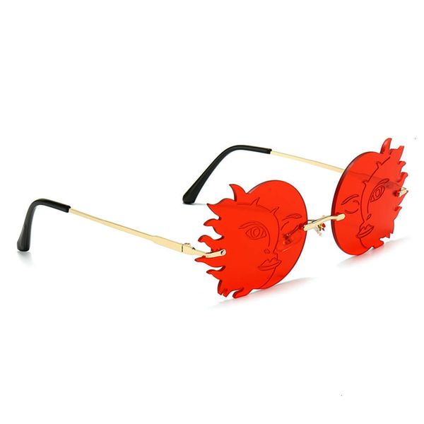 

sunglasses 2021 fashion framelon men women home party funny smiley moon metals sunglasses gradient ocean lens eyewear uv400, Black