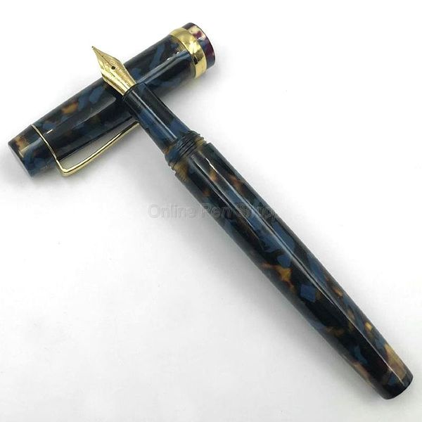 

fountain pens jinhao classic resin acrylic blue & black pen with converter ef/f/bent nib for office school writing gift
