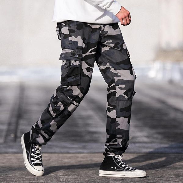 

men's pants camouflage pants,cargo for men,multi pocket, Black