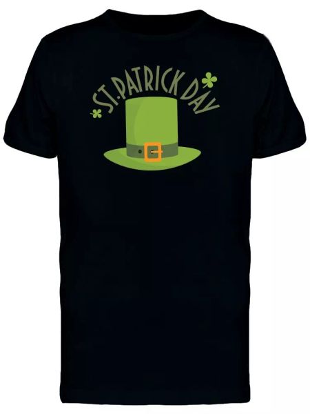 

St Patrick Day Big Green Top Hat Men's Tee -Image by Shutterstock, White;black