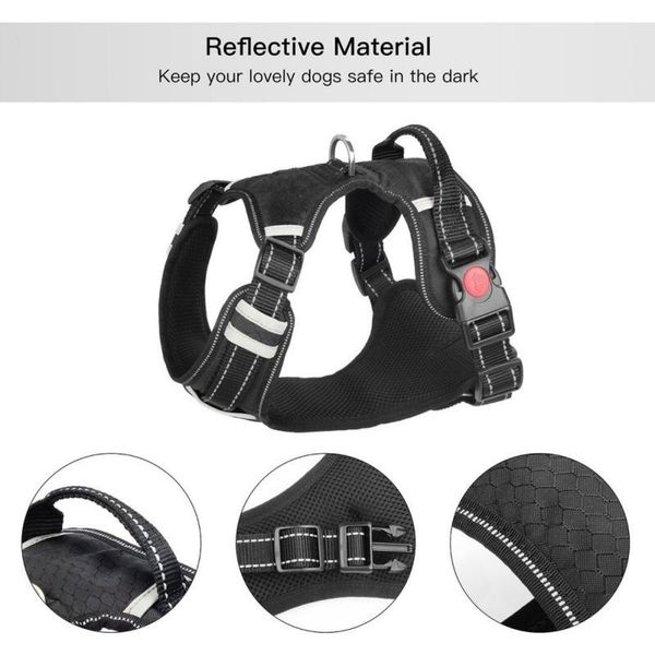 

dog collars & leashes adjustable vest harness no-pull pet 3 m reflective oxford dogs easy control for small medium large outdoor