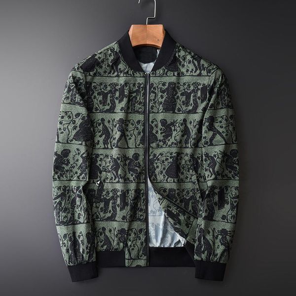 

stand mens collar jackets luxury soft digital printing slim fit and coats plus size 4xl party men men's, Black;brown