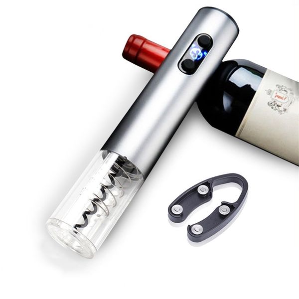 Abridor de vinho elétrico Liga de alumínio Corkscrew de garrafa automática com LED Light Jar Abridor de Cozinha Gadgets Bar Aaccessories Ferramentas 210817