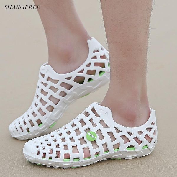 

sandals womens 2021 summer outdoor fashion hollow out breathable beach slippers flip flops eva massage, Black