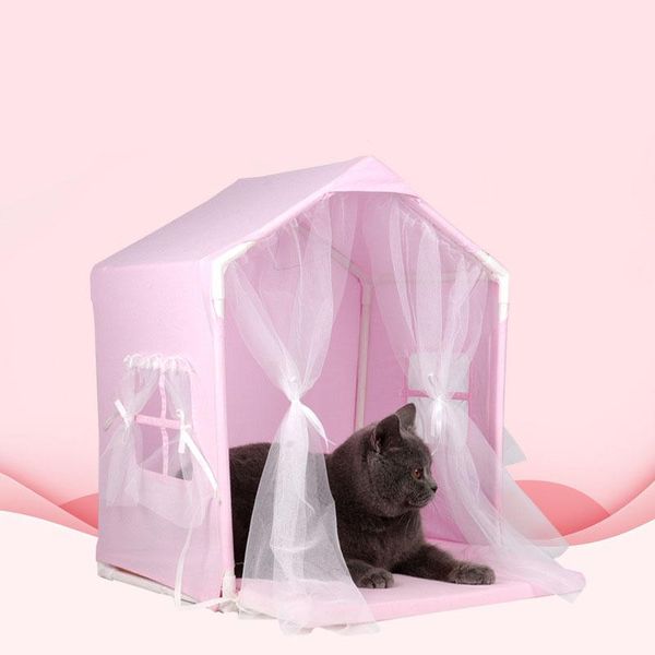 

kennels & pens dog house four seasons universal cat tent comfortable semi-closed princess pet bed removable for cats