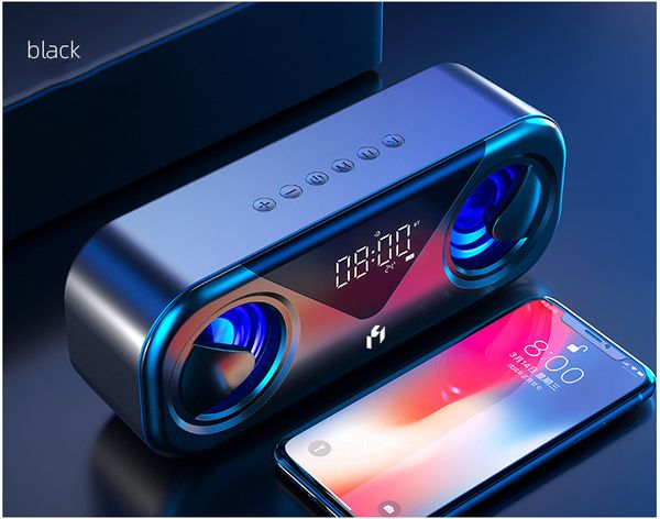 Bluetooth-Lautsprecher, kabellos, Bass, Stereo, LED-Display, Wecker, 3000 mAh, intelligente Lautstärke, Dual-Lautsprecher, Heim-Handy, Mini-Audio-Subwoofer 1MXSO