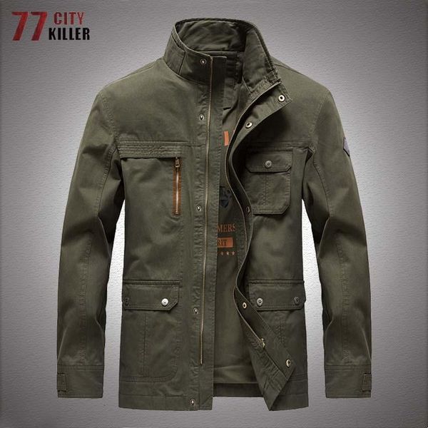 

men's jackets military cargo men cotton multi-pocket pilot outwear coats army mens stand flight bomber jacket veste homme s1aw, Black;brown