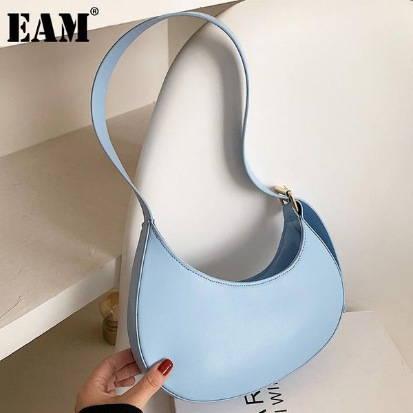 

evening bags [eam] women brand designer half moon small pu leather personality all-match crossbody shoulder bag fashion tide 2021 18a3165