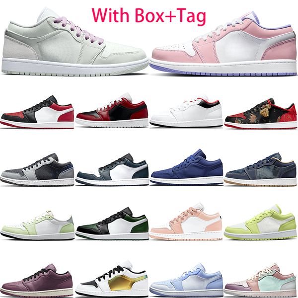 

new arrive 1s low basketball shoes men women arctic punch bred toe ghost green metallic gold pollen shattered backboard white tan wolf grey, White;red