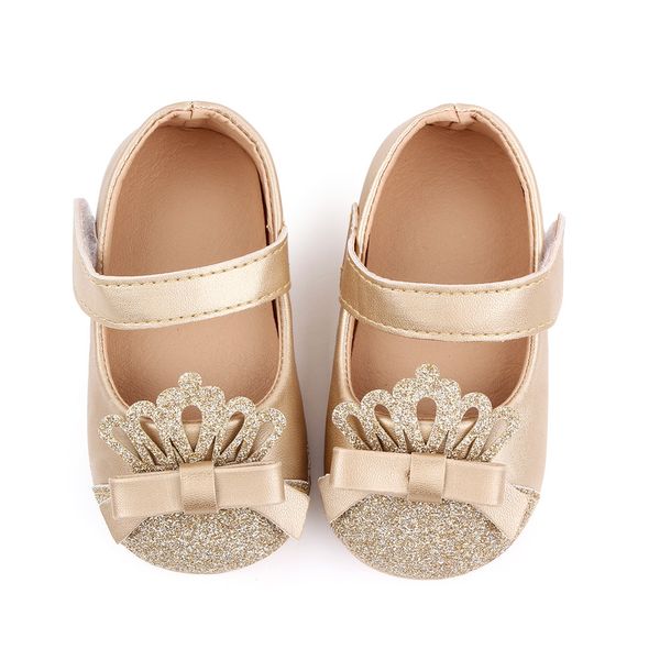 Weiche Sohle Krippe Babe Schuh Infant Kleinkind Bogen-knoten Krone Leder Baby Mädchen Schuhe Erste Wanderer Schuhe Schuhe für Baby Mädchen