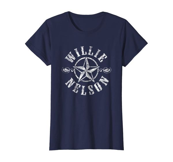 

womens willie nelson star logo womens tee, White;black