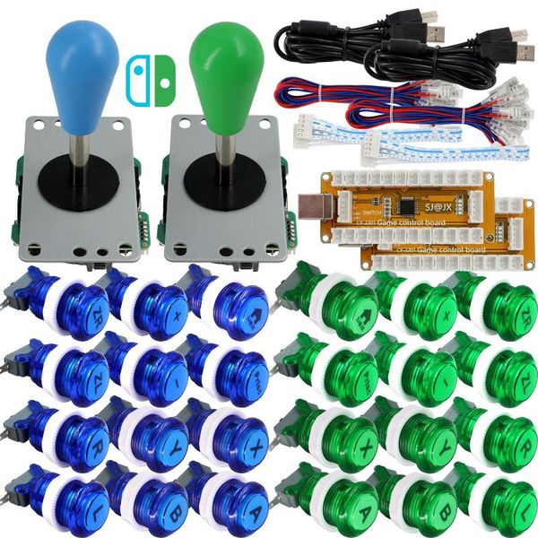 

game controllers & joysticks sj@jx arcade controller usb encoder 2 player gamepad microswitch button joystick for switch ps3 raspbe