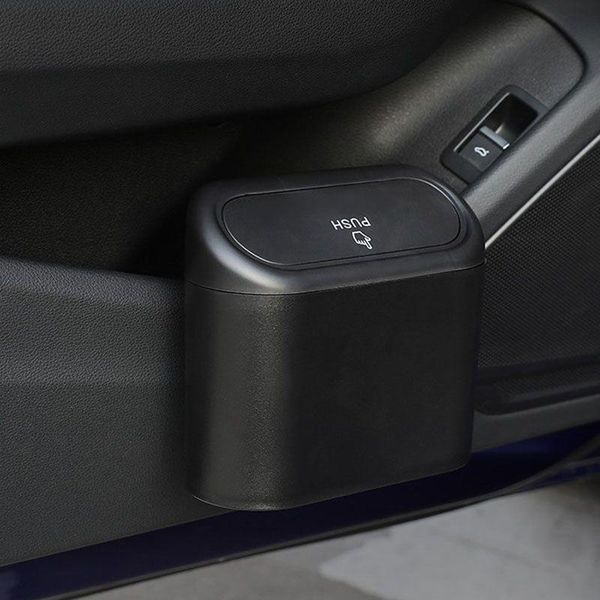 

car trash can garbage bin auto organizer storage bag vehicle dust square pressing type accessories other interior