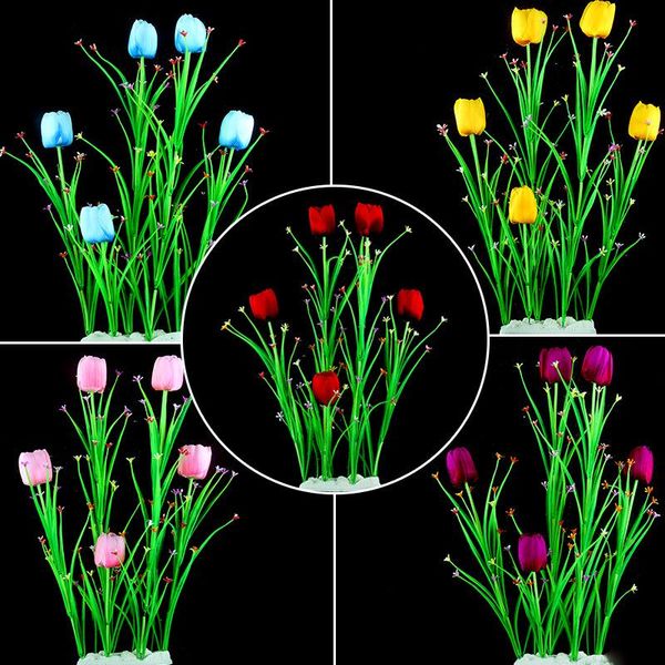 

large aquarium fish tank plant decoration artificial accessories colorful flower aquascape landscape decor decorations