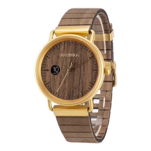 

wristwatches bewell wood watch leather wooden strap men women fashion quartz wrist watches, Slivery;brown